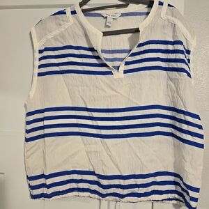 Nine West Women's Striped Blue and White Blouse